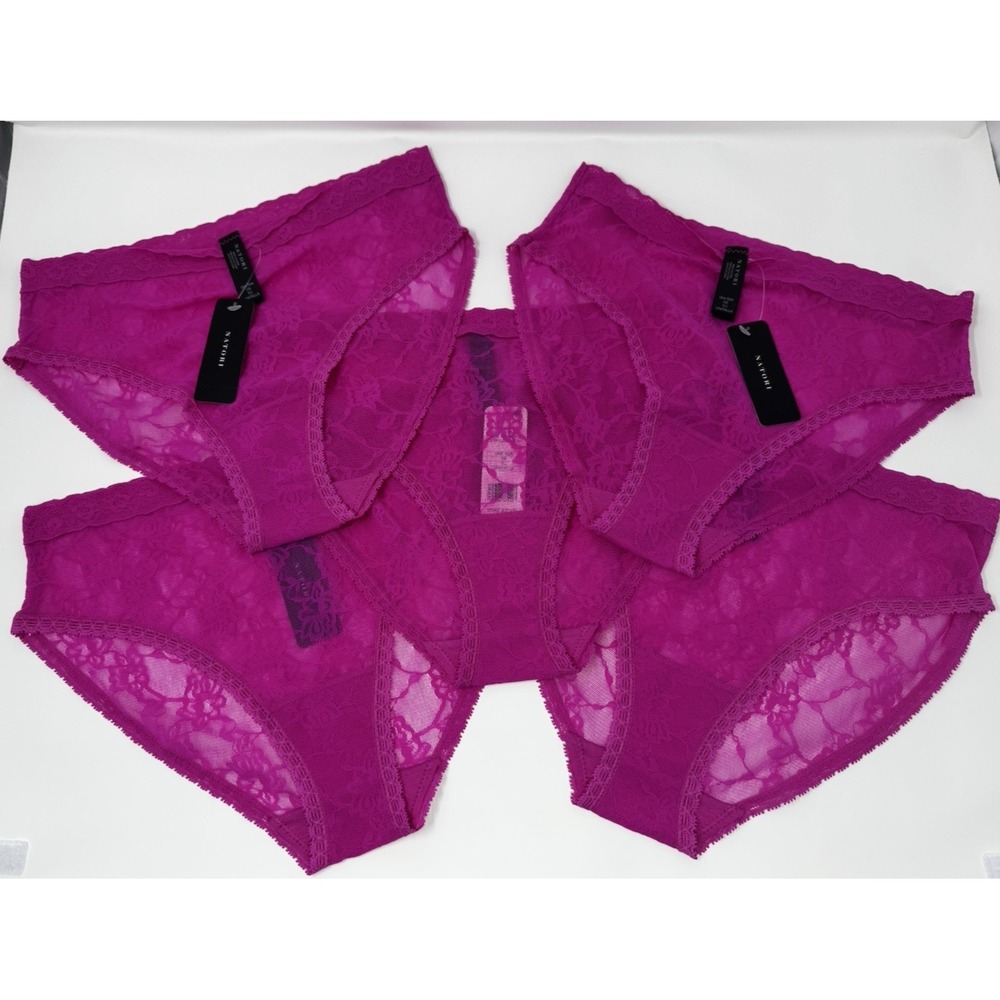 Natori  5 Pack Bliss Allure Lace French Cut Panties One Size S - XL Pink 776303